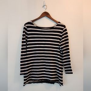 Old Navy Women's Large Striped 3/4 Sleeve Top